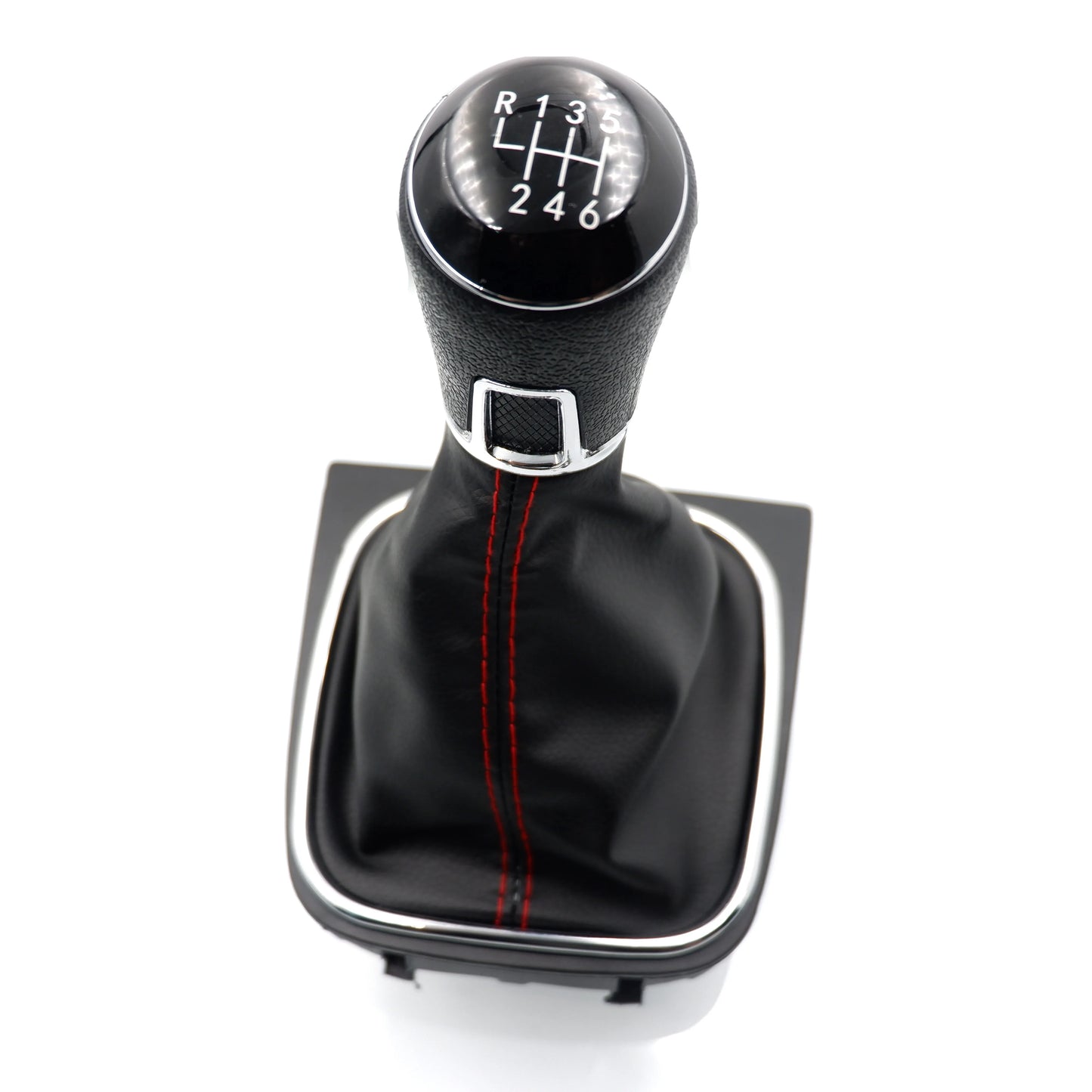 5 / 6 Speed Gear Shift Knob Lever & Boot Gaitor Black Leather Set For VW Golf 5 6 Jetta V VI Scirocco