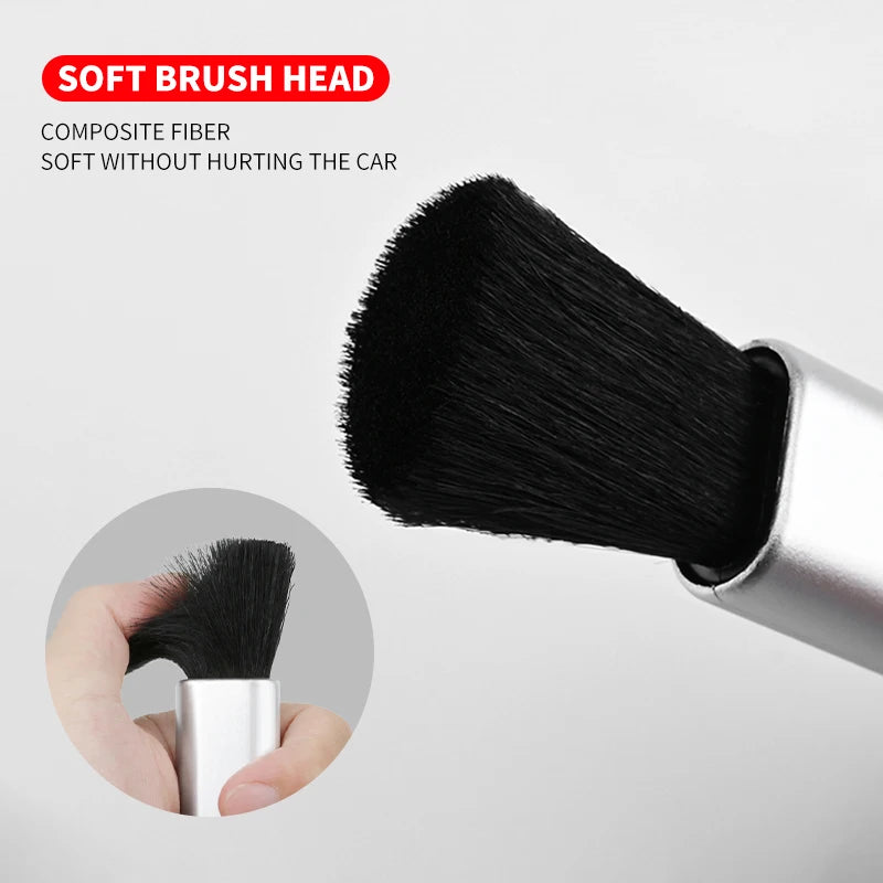 Car Interior Cleaning Brush Telescopic Small Soft Brush Accessories For Volkswagen VW Rline Amarok T5 Phaeton Tiguan T-Cross