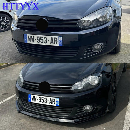 Maxton Style Front Bumper Splitter Lip Diffuser Body Kit Spoiler Guard Retrofit For Golf 6 MK6 Standard TSI TDI 2008-2012