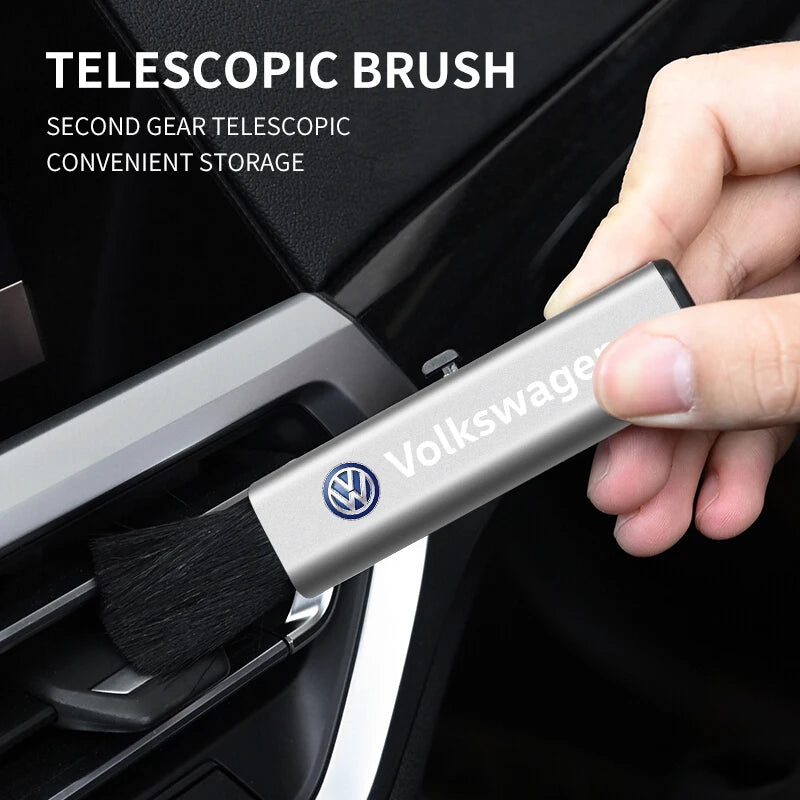 Car Interior Cleaning Brush Telescopic Small Soft Brush Accessories For Volkswagen VW Rline Amarok T5 Phaeton Tiguan T-Cross