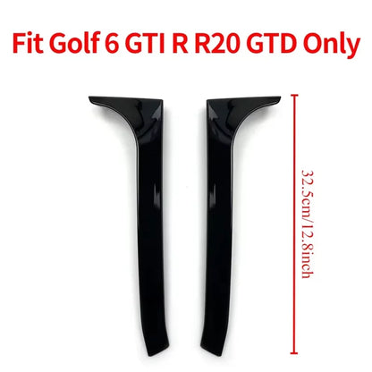 2008 To 2013 For VW Golf 6 MK6 GTI GTR GTD R R20 Rear Window Side Trunk Spoiler Canard Splitter By Glossy Black High Quality ABS