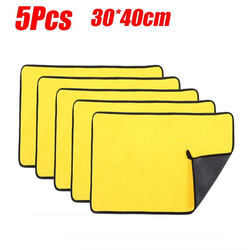 1-5Pcs Microfiber Towel Car Microfiber Cloth Wash Towel Microfiber Cleaning Cloth Absorbent Car Wash Drying Towel Auto Detailing