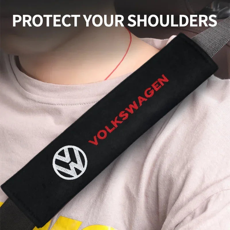 2pcs Car Safety Belt Covers Seat Belt Case Cover For Volkswagen GOLF Polo Tiguan VW GTI MK5 MK6 PASSAT Car-Styling Accessories