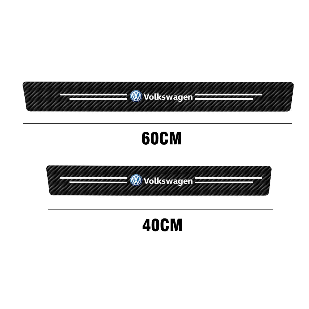 4Pcs Car Door Sill Protector Stickers Carbon Fiber Stickers for Volkswagen Golf 4 mk5 Passat b8 b5 VW Sharan Polo Tiguan R Line