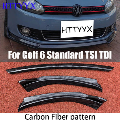 Maxton Style Front Bumper Splitter Lip Diffuser Body Kit Spoiler Guard Retrofit For Golf 6 MK6 Standard TSI TDI 2008-2012