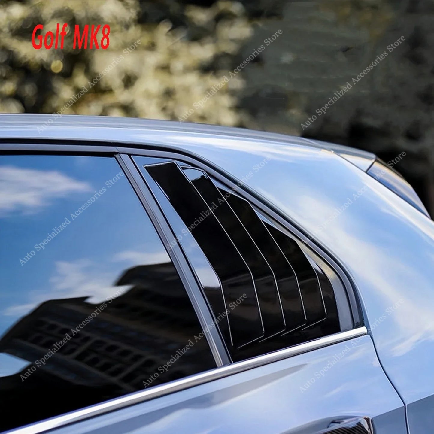 Rear Triangle Window Shade Spoiler Louvers For VW Golf MK4 MK5 MK6 MK7 MK8 TSI TDI MPI GTI GTD R 4-Door Hatchback 2001-2023