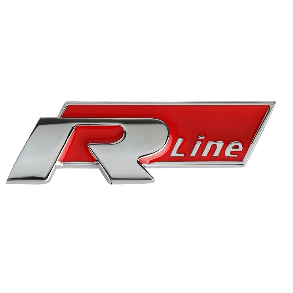 1pcs Car Front Rear Tail Trunk Bumper R R-line Emblem  Decoration Stickers For Volkswagen VW R Line Golf 6 7 Touran Touareg Polo